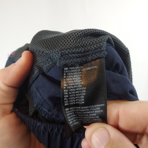 The North Face Pull On Mens Pickaxe Design Navy Blue Red Shorts Sz Medium - Picture 5 of 10